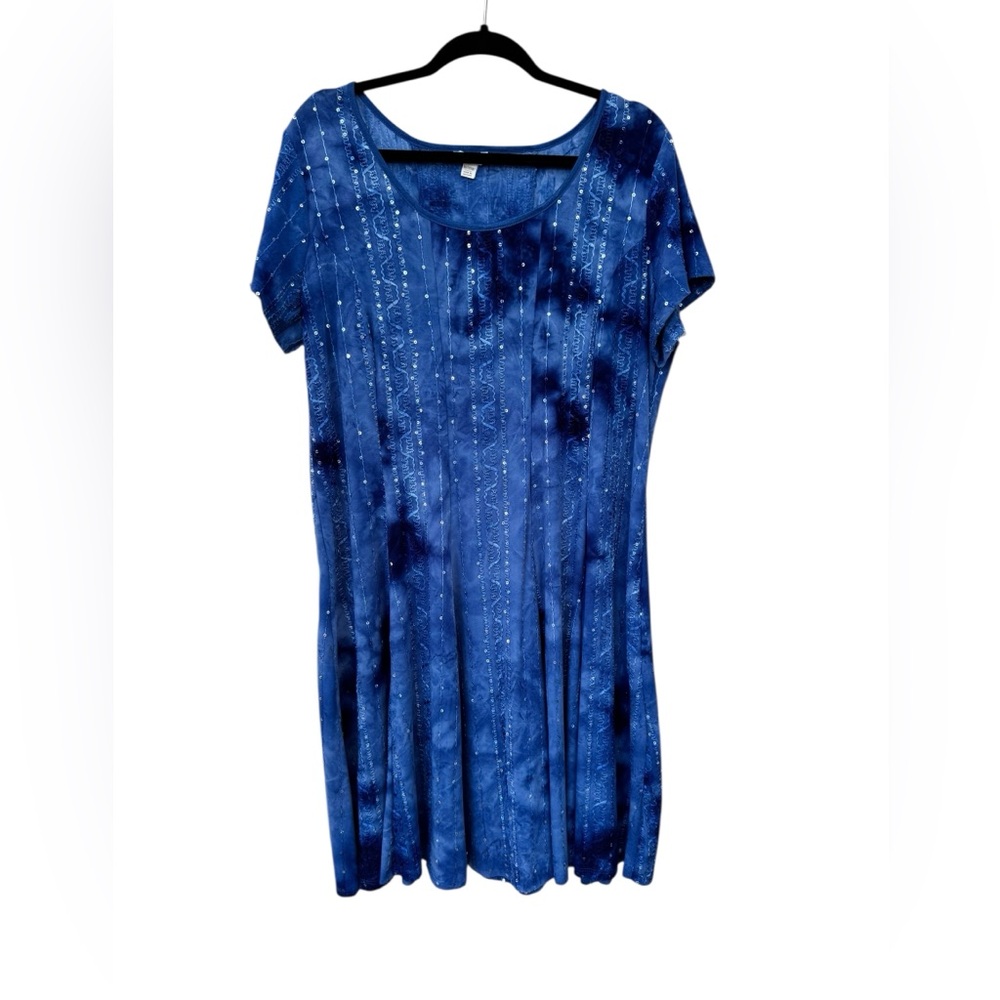 Cato Blue Tie-Dye Short Sleeve Dress size 18/20W